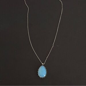 Vintage Opaline Pendant Necklace on A Sterling Silver Chain and Setting